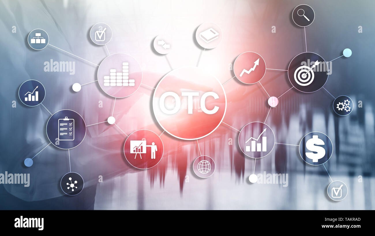Über den Ladentisch. OTC. Handel Börse Konzept. Stockfoto