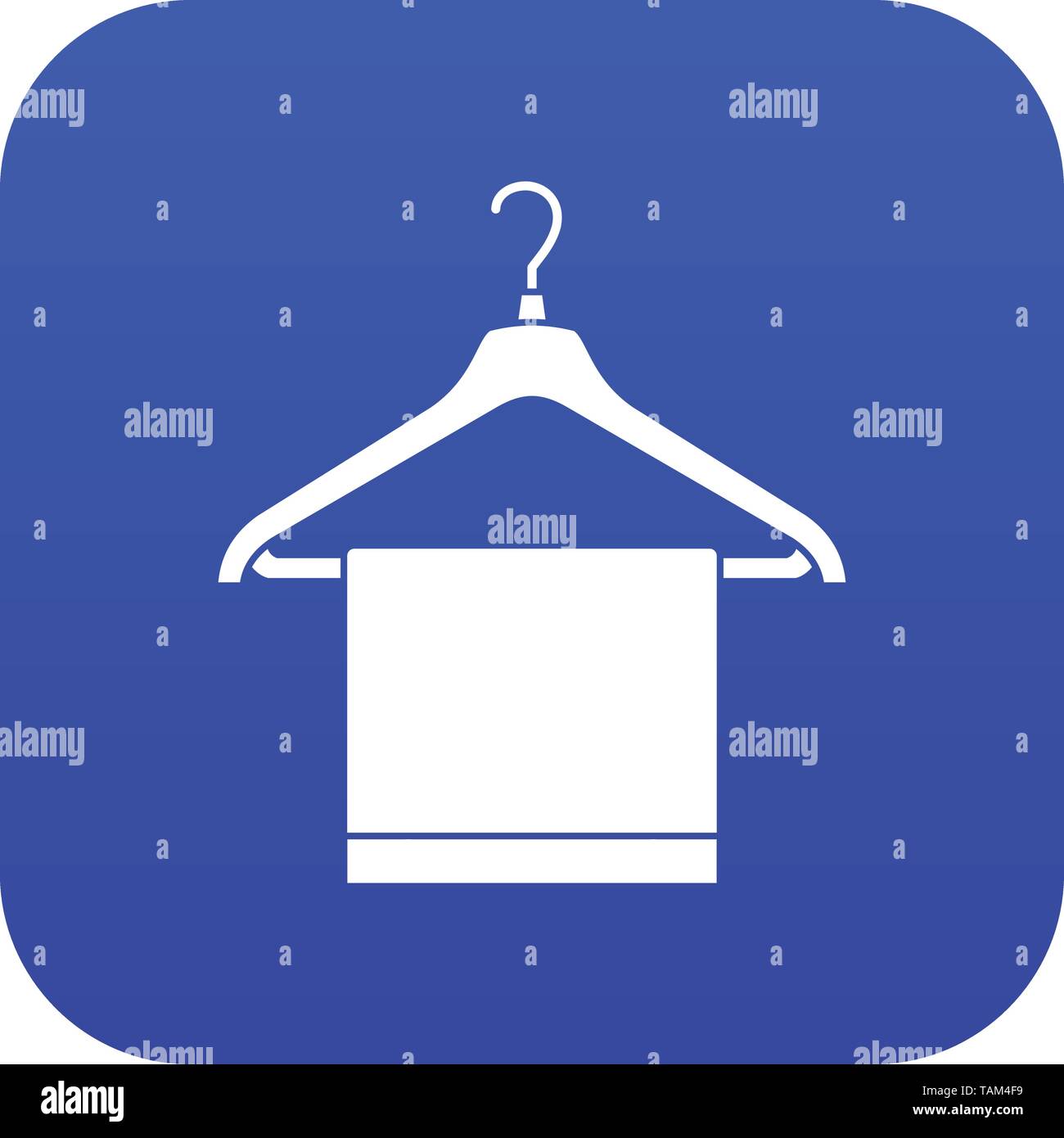Kleiderbügel mit Tuch Symbol digital Blau Stock Vektor