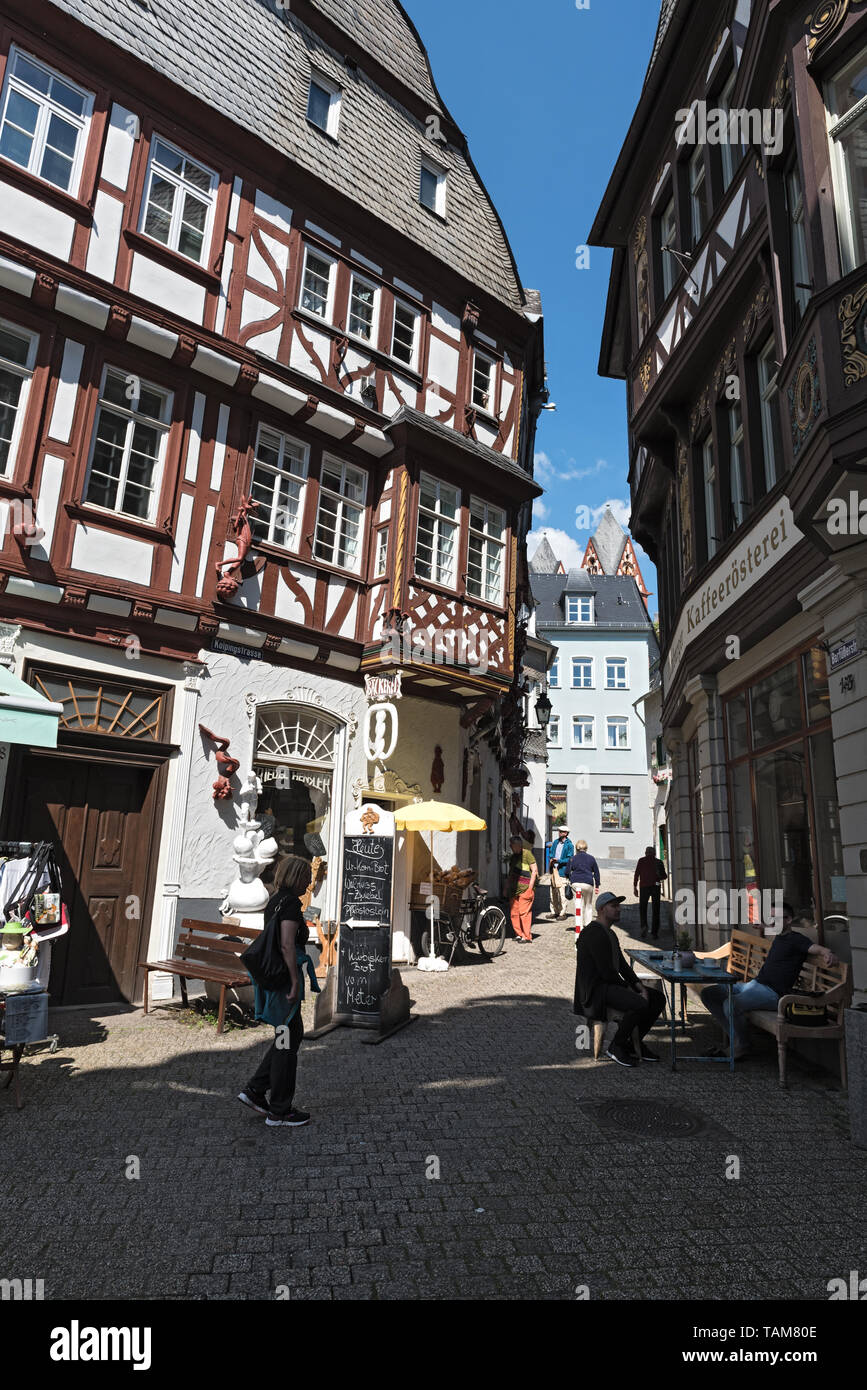 Fachwerkhaus Fassaden der Altstadt von Limburg an der Lahn Deutschland Stockfoto