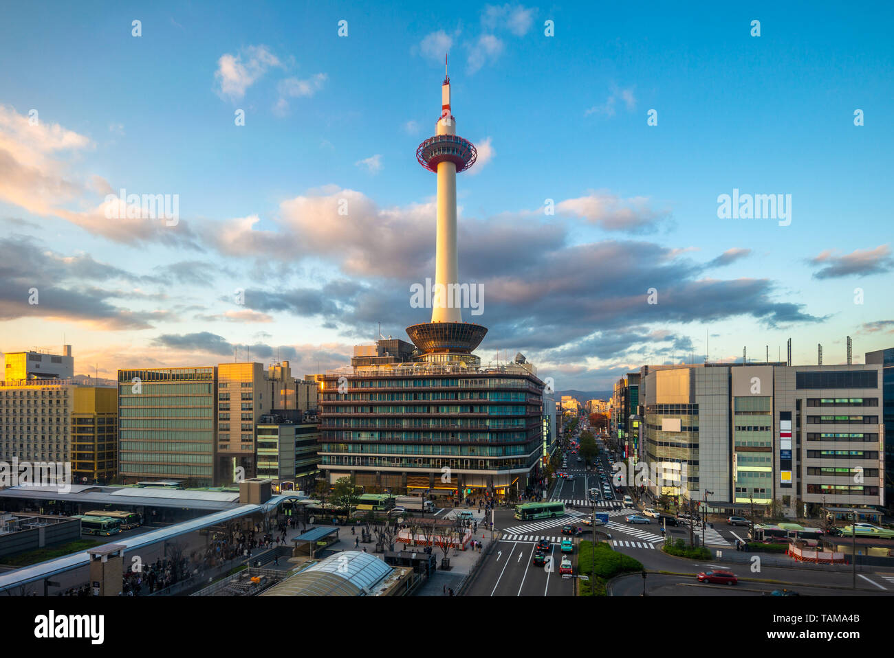 Blick auf die Skyline von Kyoto, Japan Stockfoto