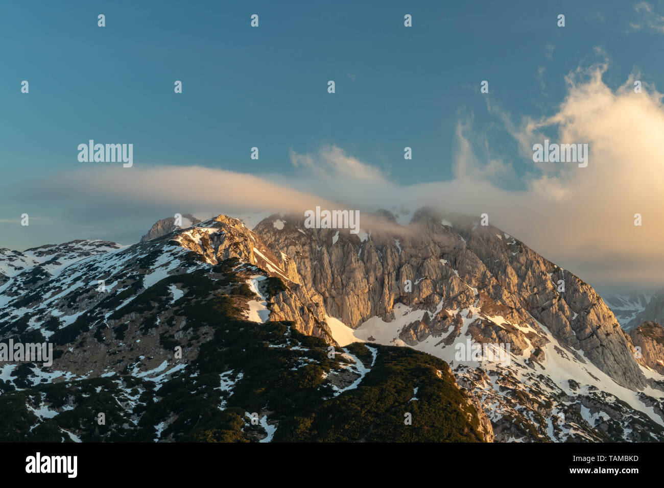 Am frühen Morgen in Kamnik Savinja-alpen (Slowenien) Stockfoto