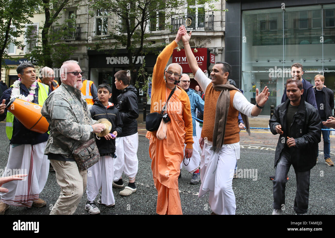 Manchester, UK, 26. Mai, 2019. Die Indische wagen Festival der Herr Jagenath findet in der Stadt. Manchester. Quelle: Barbara Koch/Alamy leben Nachrichten Stockfoto