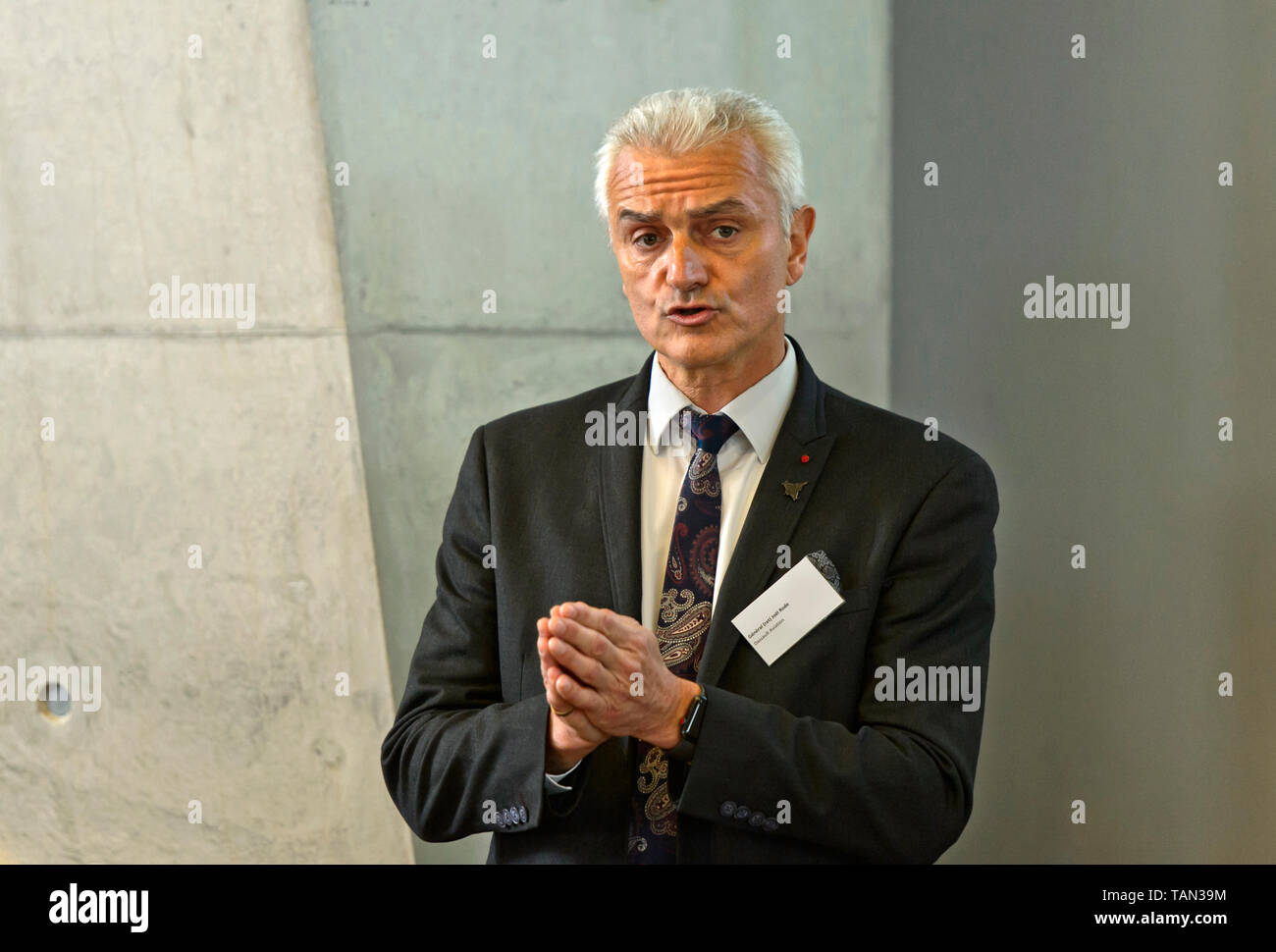 Joel Ritt, Allgemeine (FTE) und Berater bei Dassault Aviation, promotion Event für die Rafale Flugzeugen, im Jahr 2030, Payerne, Schweiz Stockfoto