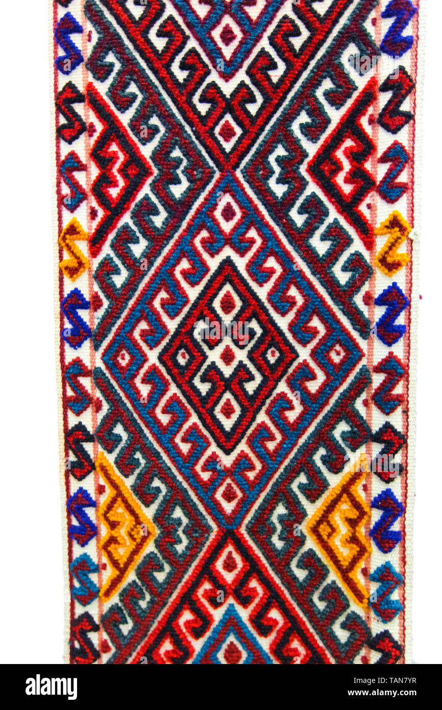 Design, Kunst, Muster, Teppich, abstrakte, Textur, Vintage, Ornament, Kasachstan, Nomad, Gewebe, Textilien, Hintergrund, Hintergrund, ethnische, blumig, geomet Stockfoto