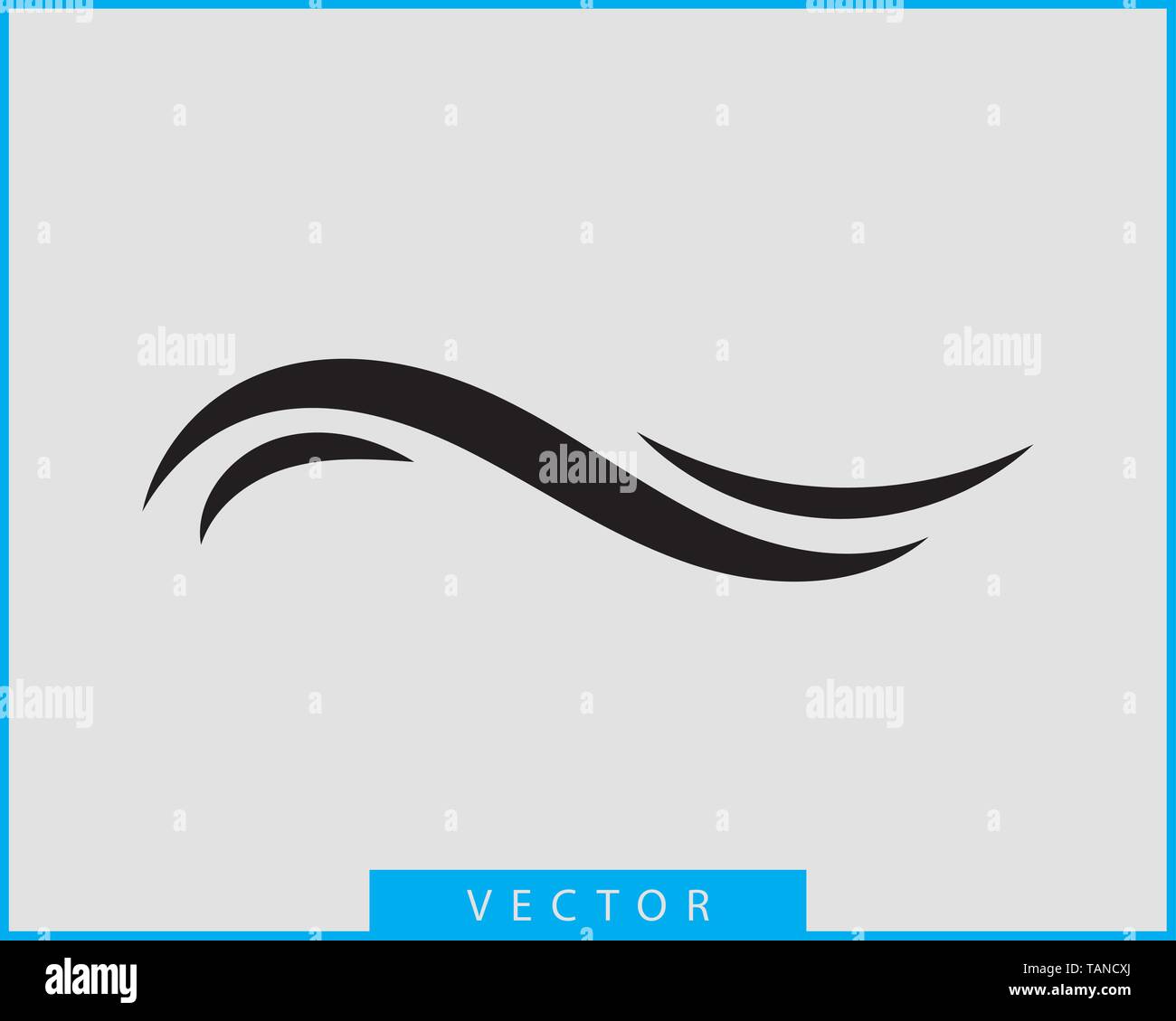Wellen vektor design. Wasser Wellen Symbol. Wellenlinien isoliert. Stock Vektor