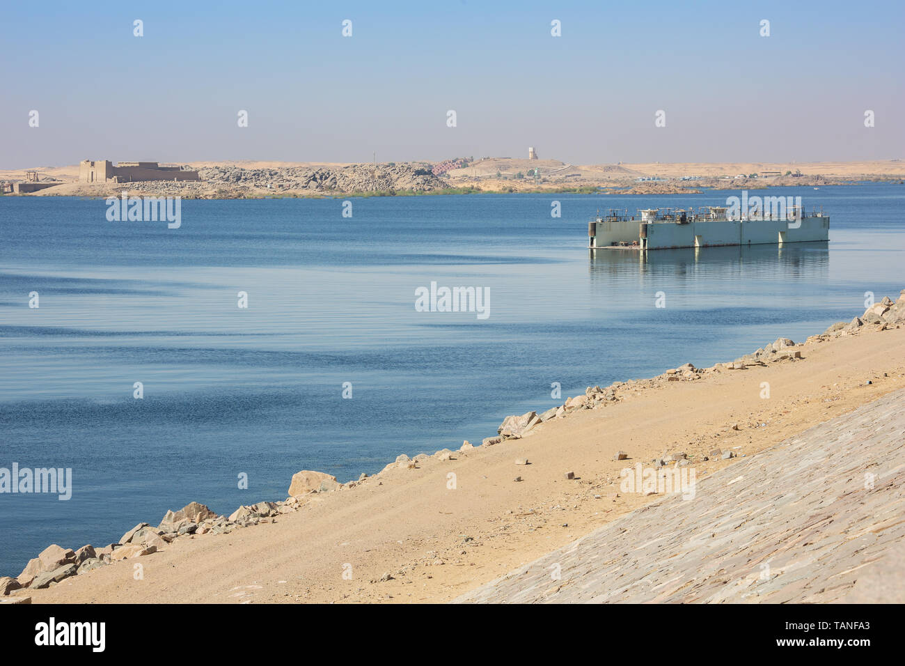 Lake Nasser und den Tempel des Beit-El-Wali in der Nähe von Aswan Stockfoto