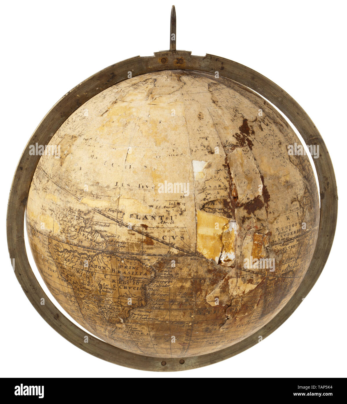 Eine Tabelle, Globus, Nürnberg, datiert 1747 Hohl aus Schmiedeeisen