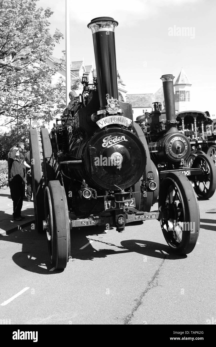 Llandudno Viktorianischen extravaganza Festival findet jedes Jahr am ersten Wochenende kann, sein über die Hauptstraße in Llandudno nimmt Stockfoto