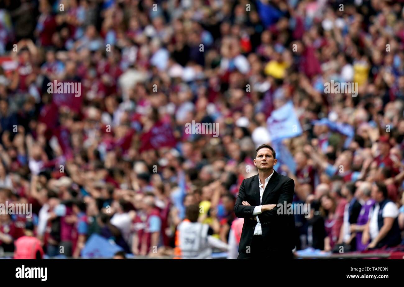 Derby County Manager Frank Lampard während der Himmel Wette WM-Play-off-Finale im Wembley Stadion, London. Stockfoto