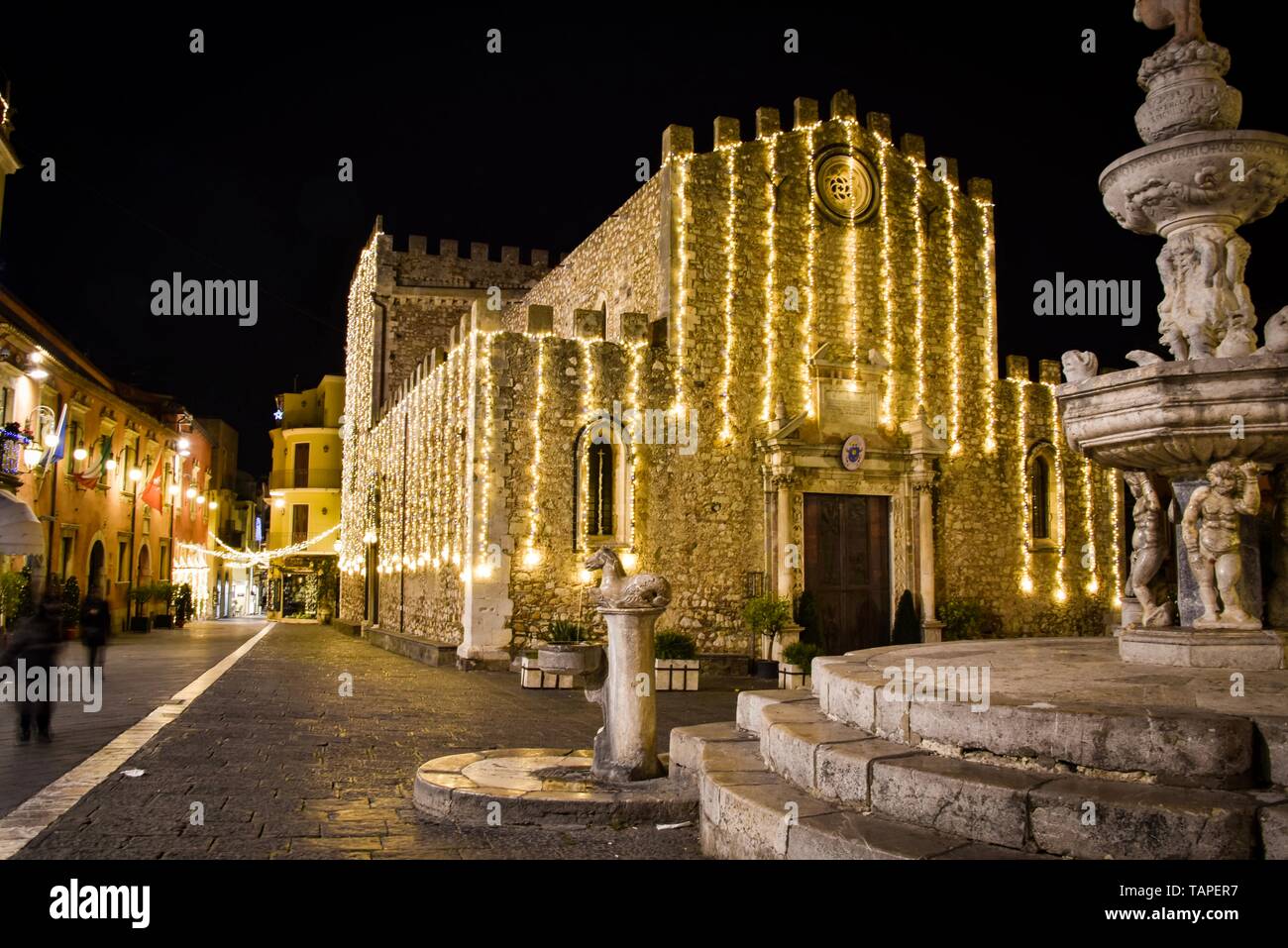 Taormina Stadtzentrum, Provinz Messina, Italien Stockfoto