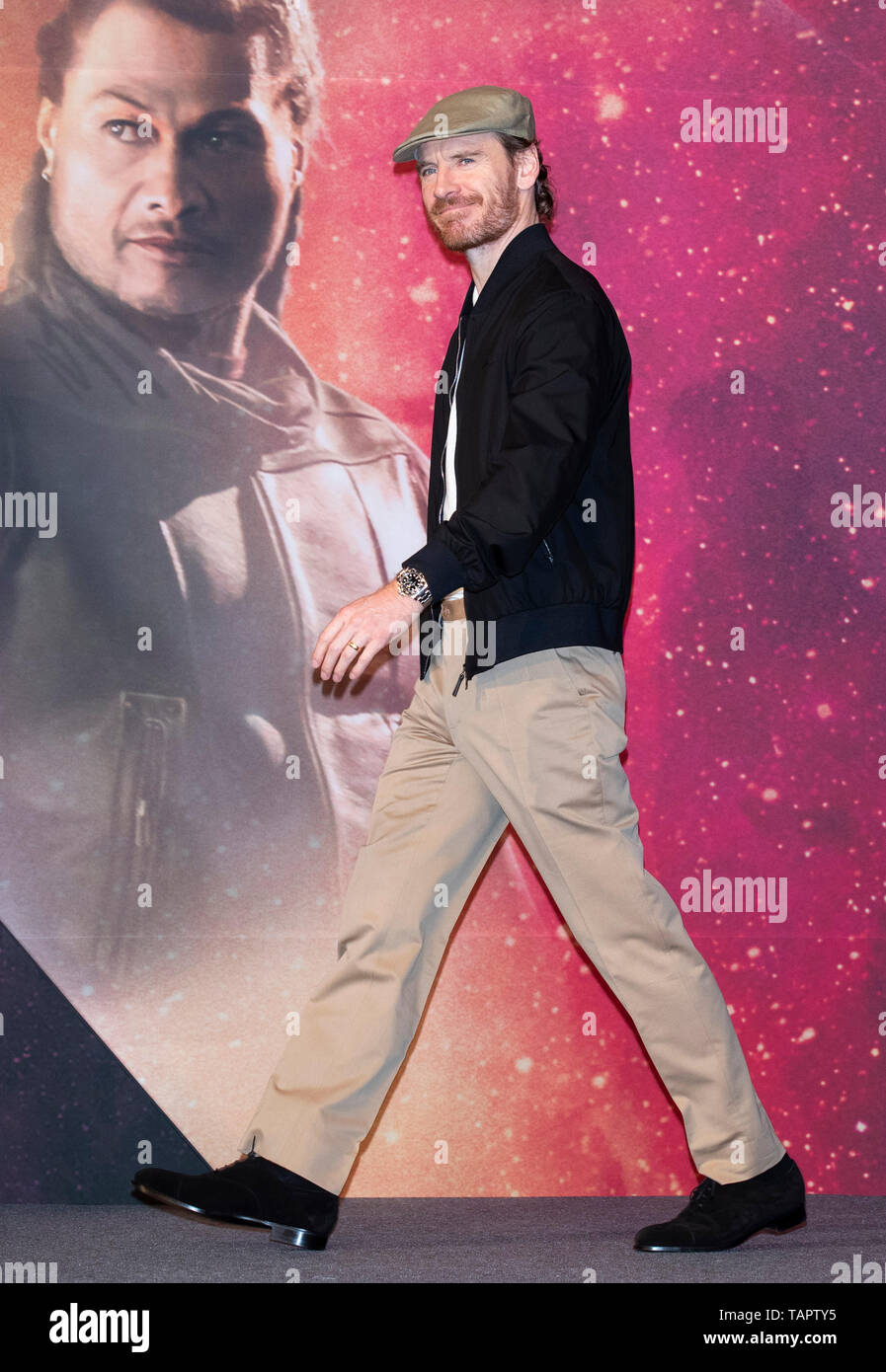 (190527) - Seoul, 27. Mai 2019 (Xinhua) - der Schauspieler Michael Fassbender nimmt an einer Pressekonferenz der Film "X-Men: Dark Phoenix" in Seoul, Südkorea, 27. Mai 2019 zu fördern. Der Film wird in Südkorea am 5. Juni freigegeben werden. (Xinhua / Lee Sang-ho) Stockfoto