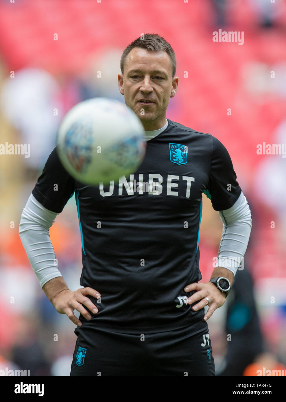 London, Großbritannien. 27. Mai, 2019. John Terry Trainer von Aston Villa während der Sky Bet Meisterschaft Play-Off Finale zwischen Aston Villa und Derby County im Wembley Stadion, London, England am 27. Mai 2019. Foto von Andy Rowland. Credit: PRiME Media Images/Alamy leben Nachrichten Stockfoto