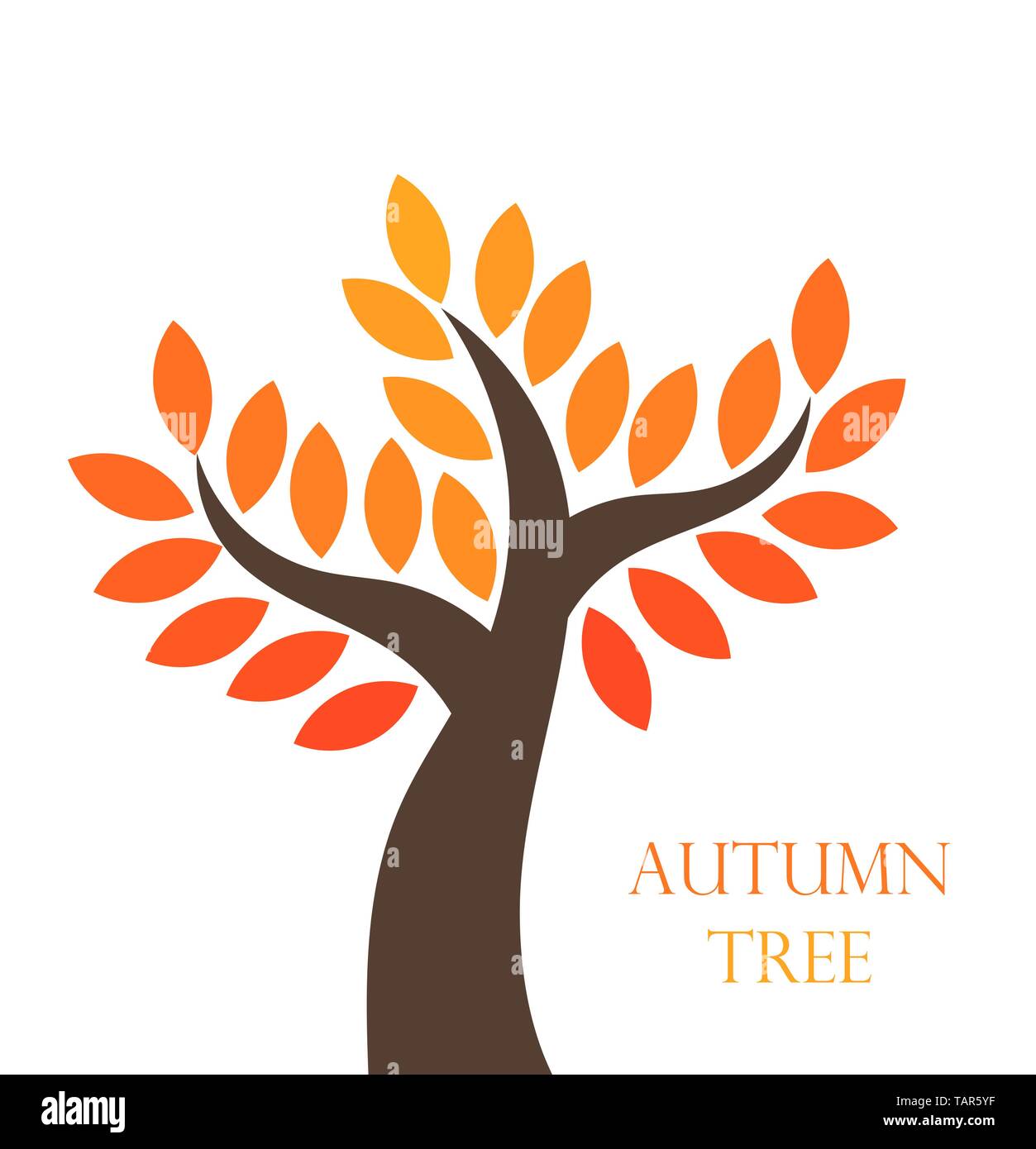 Herbst Baum mit orange verlässt. Vector Illustration Stock Vektor