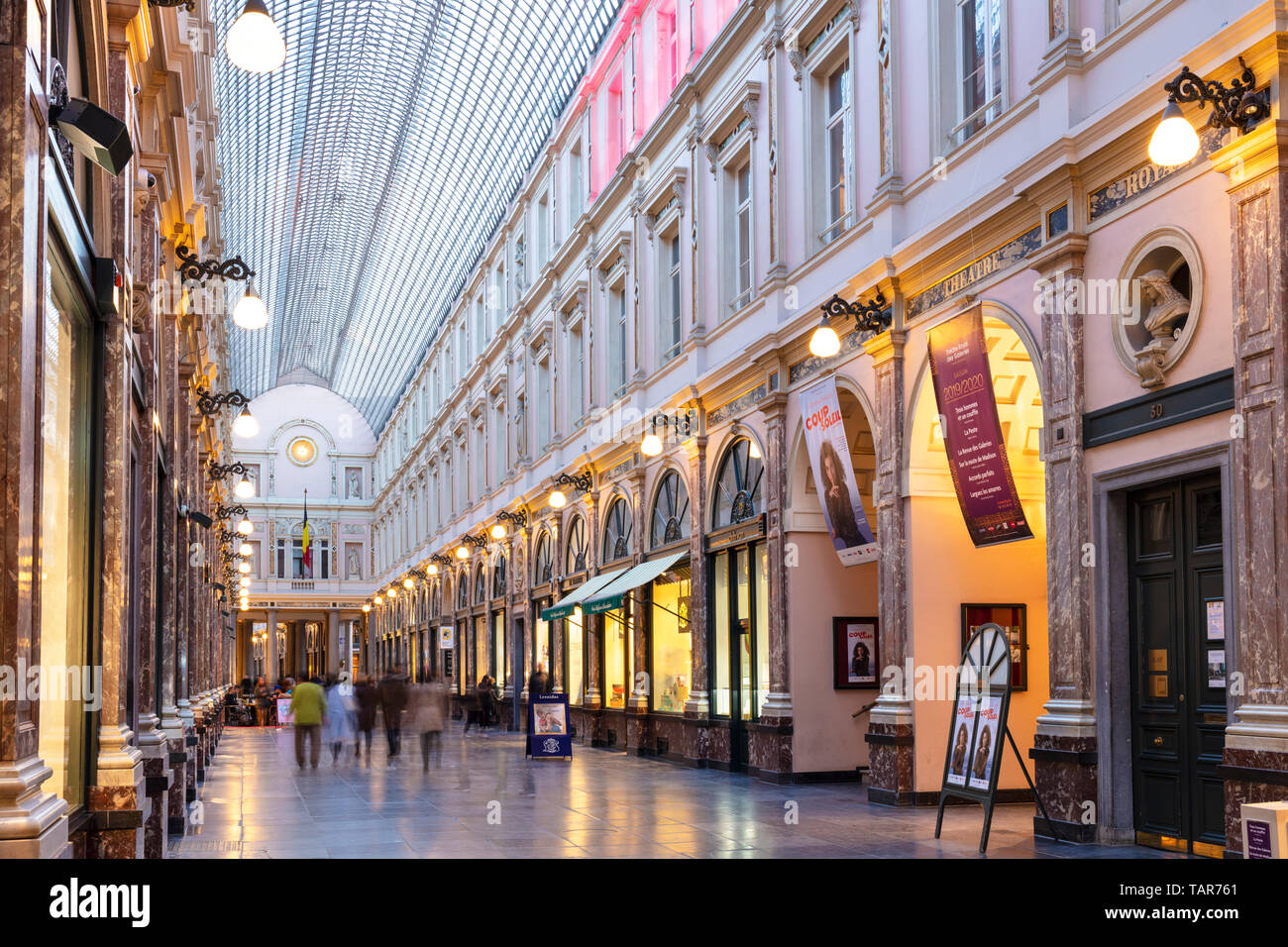 Brüssel Galeries Royales Saint-Hubert Royal Galerie von St. Hubert St. Hubert Galerie Brüssel, Belgien Eu Europa Stockfoto