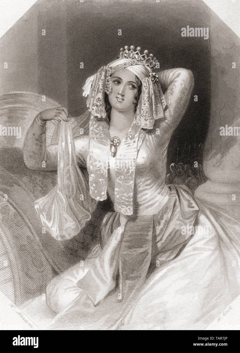 Cleopatra. Wichtigste weibliche Figur aus Shakespeares Antonius und Cleopatra. Von Shakespeare Gallery, veröffentlicht C 1840. Stockfoto