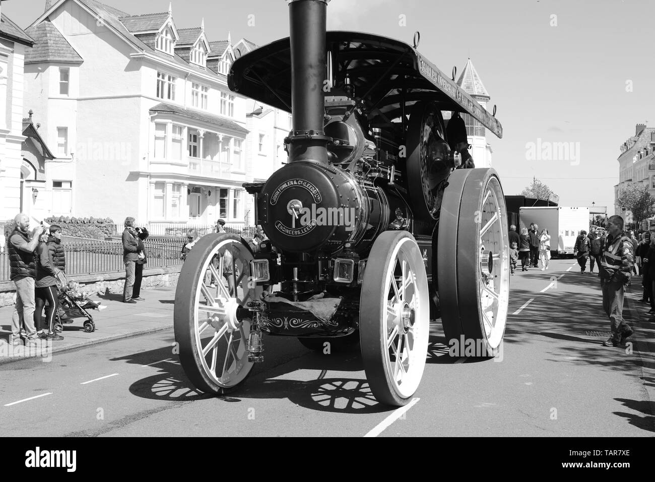 Llandudno Viktorianischen extravaganza Festival findet jedes Jahr am ersten Wochenende kann, sein über die Hauptstraße in Llandudno nimmt Stockfoto