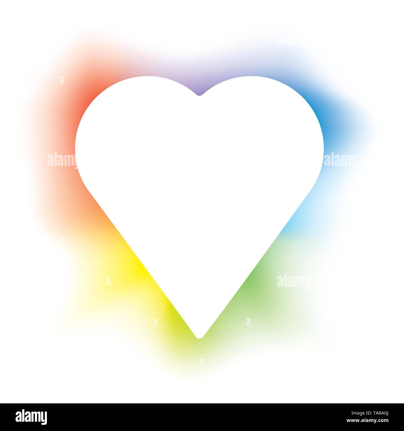 Vector Illustration von isolierten Herzen mit Hintergrundbeleuchtung in verschiedenen Farben. Stock Vektor