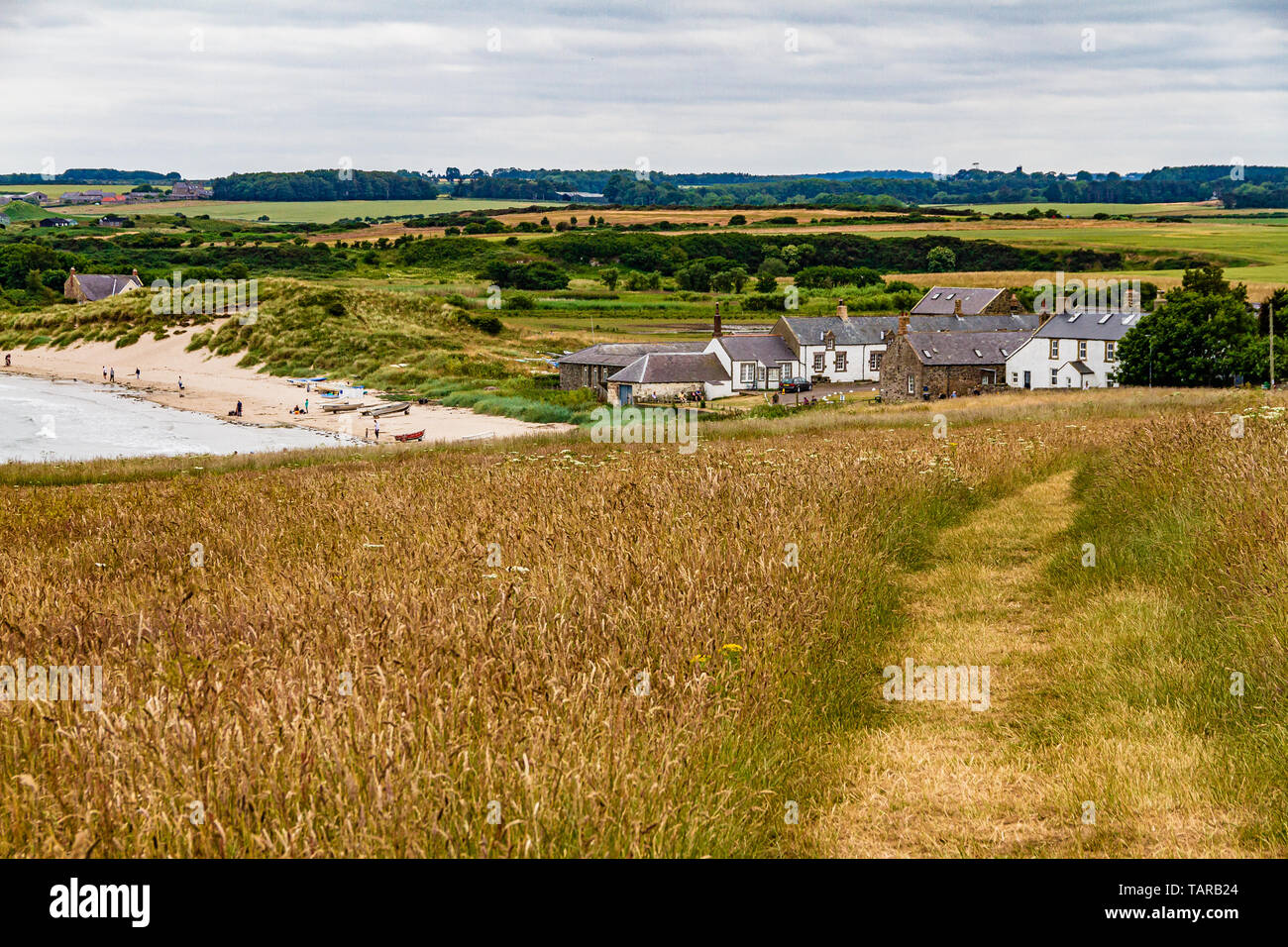 Dorf von Newton-by-the-Sea, Northumberland, Großbritannien. Sommer 2018. Stockfoto