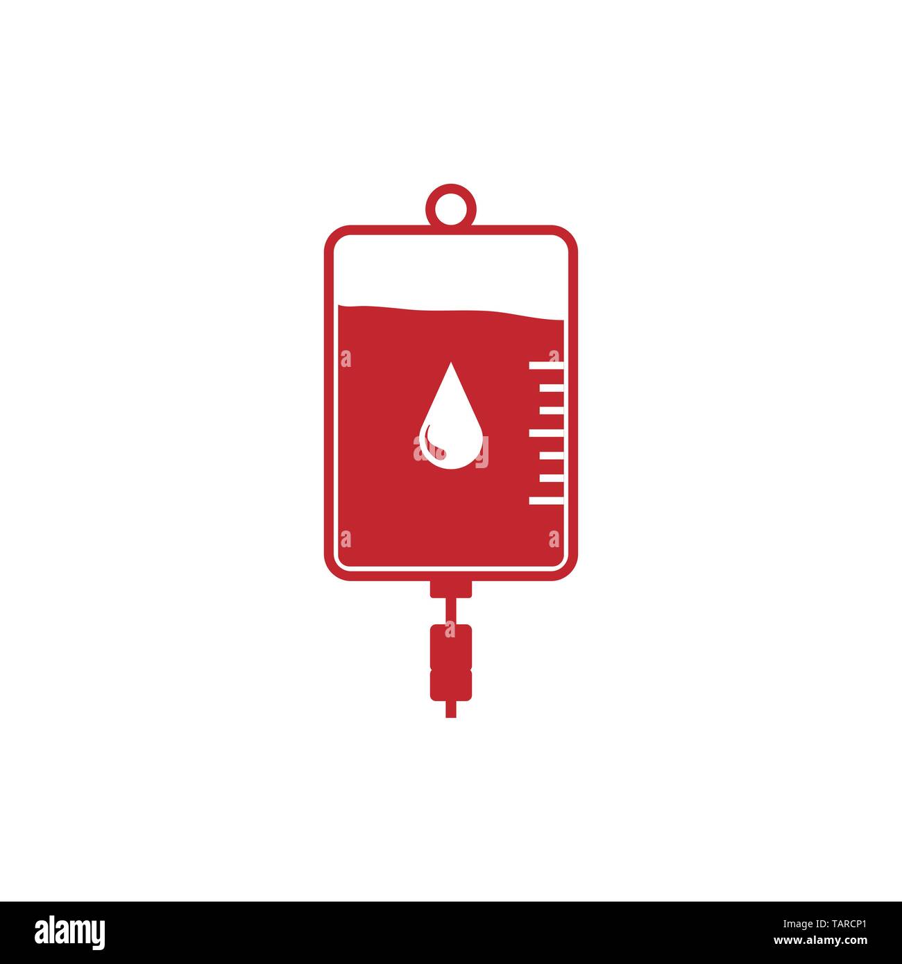 Vector Illustration, flache Bauform. Blutbeutel Symbol Stock Vektor