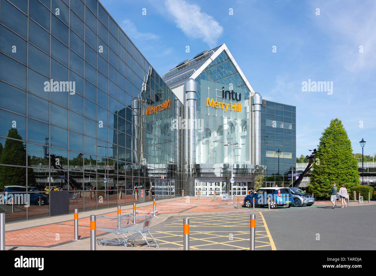 Eingang Intu Merry Hill Einkaufszentrum, Brierley Hill, West Midlands, England, Vereinigtes Königreich Stockfoto