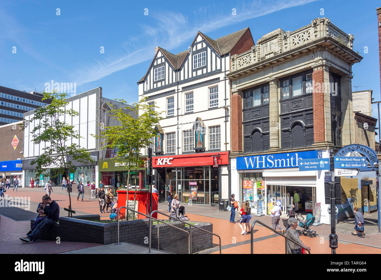 Fußgängerzone in der Park Street, Wolverhampton, West Midlands, England, Vereinigtes Königreich Stockfoto