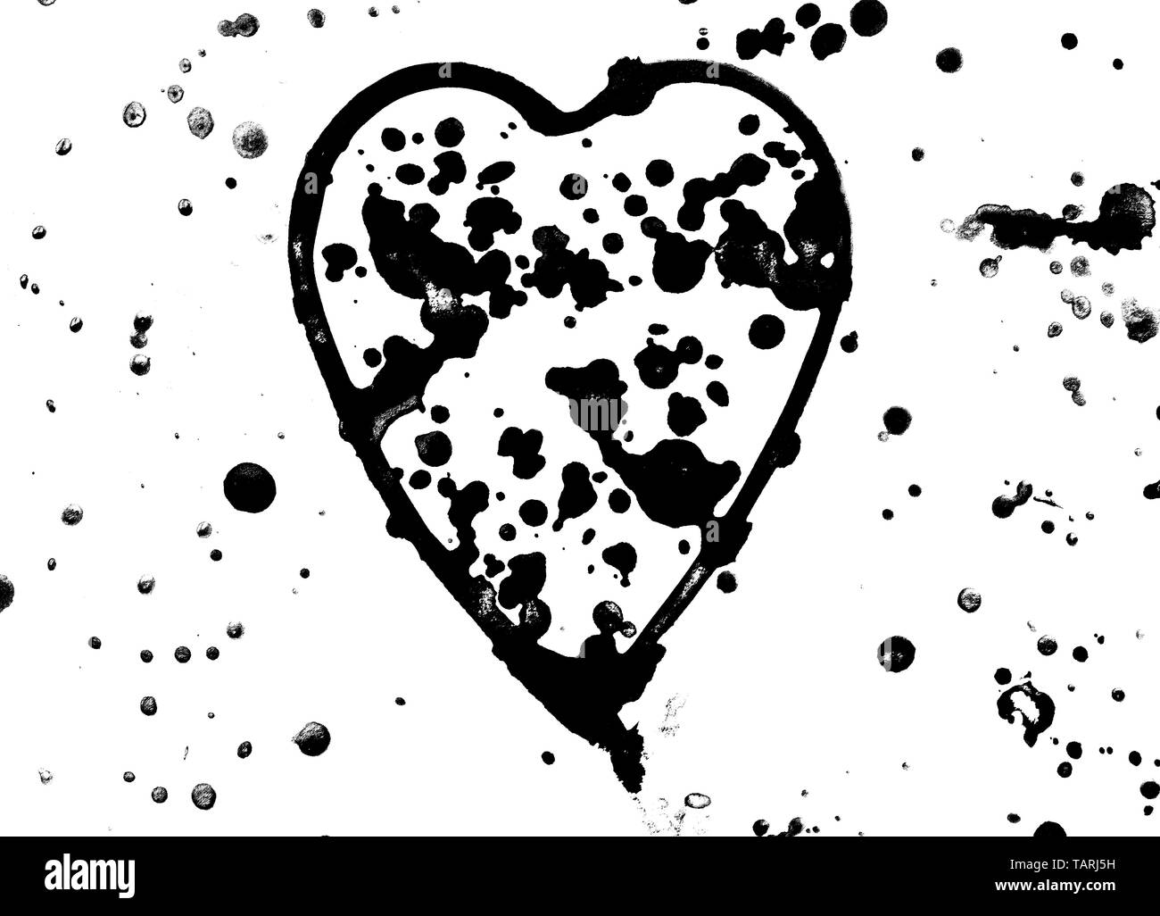 Gemaltes Herz Schwarzweiss Stockfotos Und Bilder Alamy