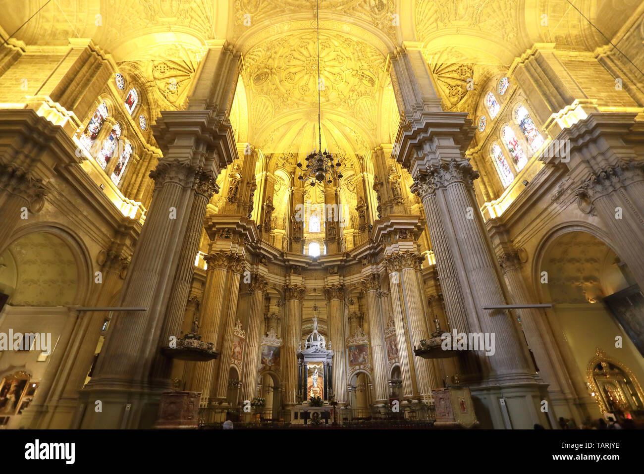 Innenansicht der Kathedrale des Heiligen Inkarnation von Malaga, in der Innenstadt, an der Costa del Sol, Andalusien, Spanien Stockfoto