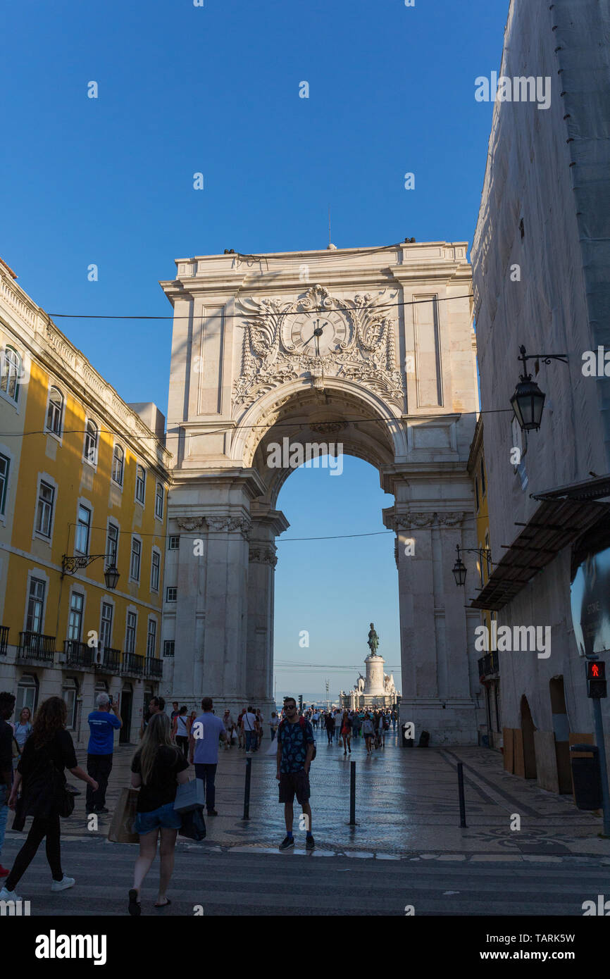 Praça do Comércio, Lissabon, Portugal Stockfoto