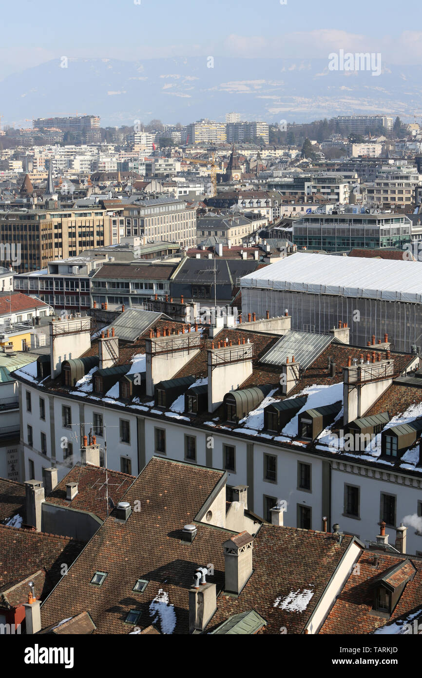 Centre-ville de Genève. Stockfoto