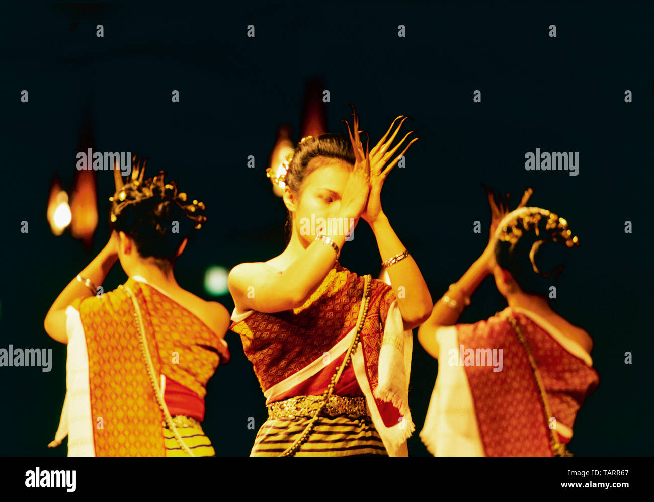 Thai Style Tänzer mit gekrümmten Fingern, Chiang Mai, Thailand Stockfoto