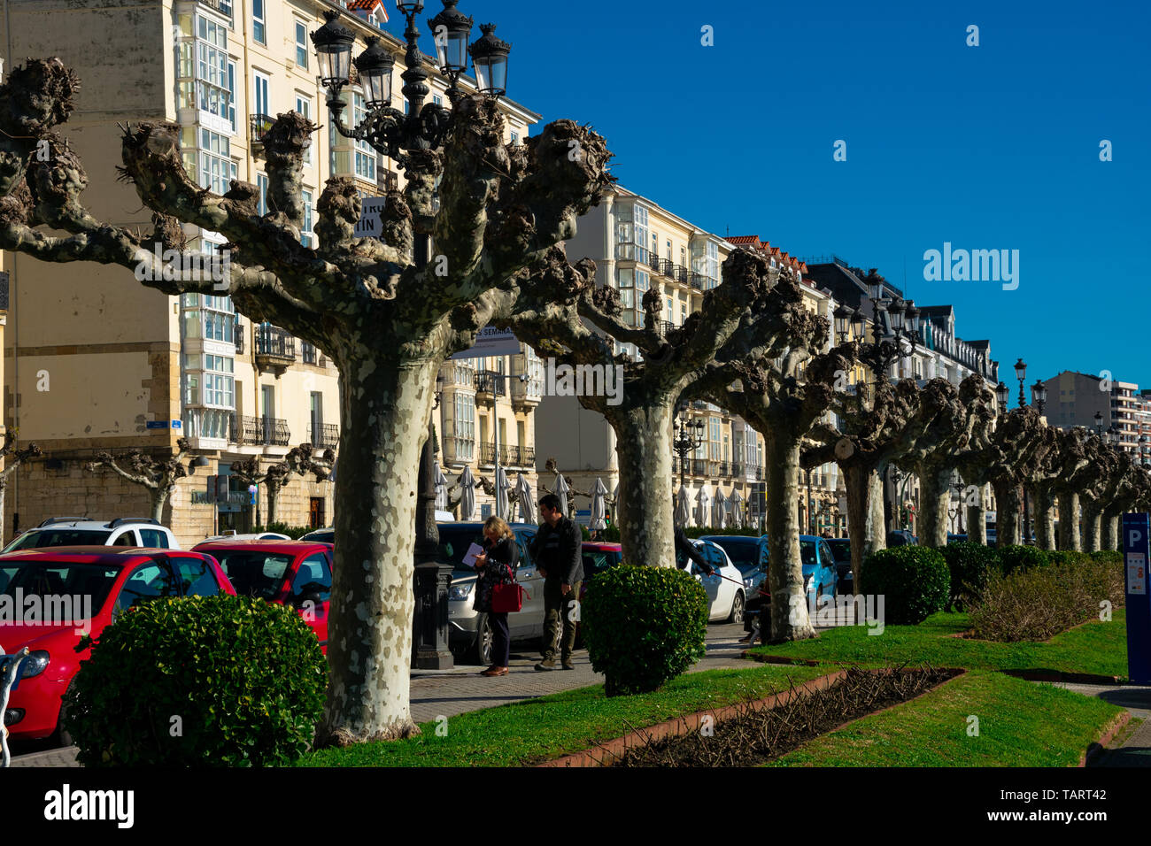 Santander, Spanien. Februar 12, 2019. Anzeigen von Pereda und Gärten (Paseo y Jardines de Pereda) Stockfoto