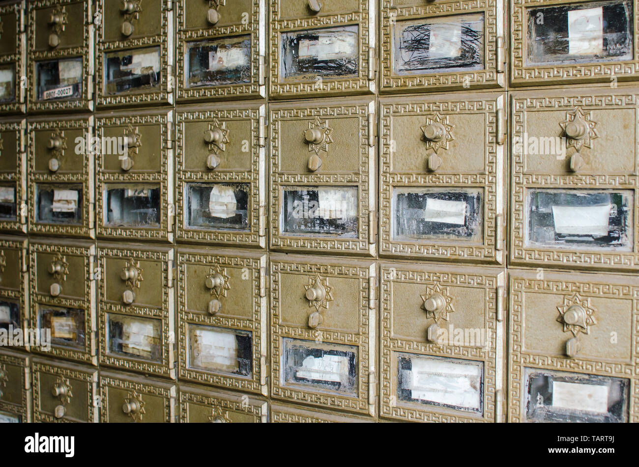 Details der Alten, jetzt geschlossen, Postgebäude in der kleinen Stadt von Gamboa in der Nähe des Panamakanals befindet Stockfoto
