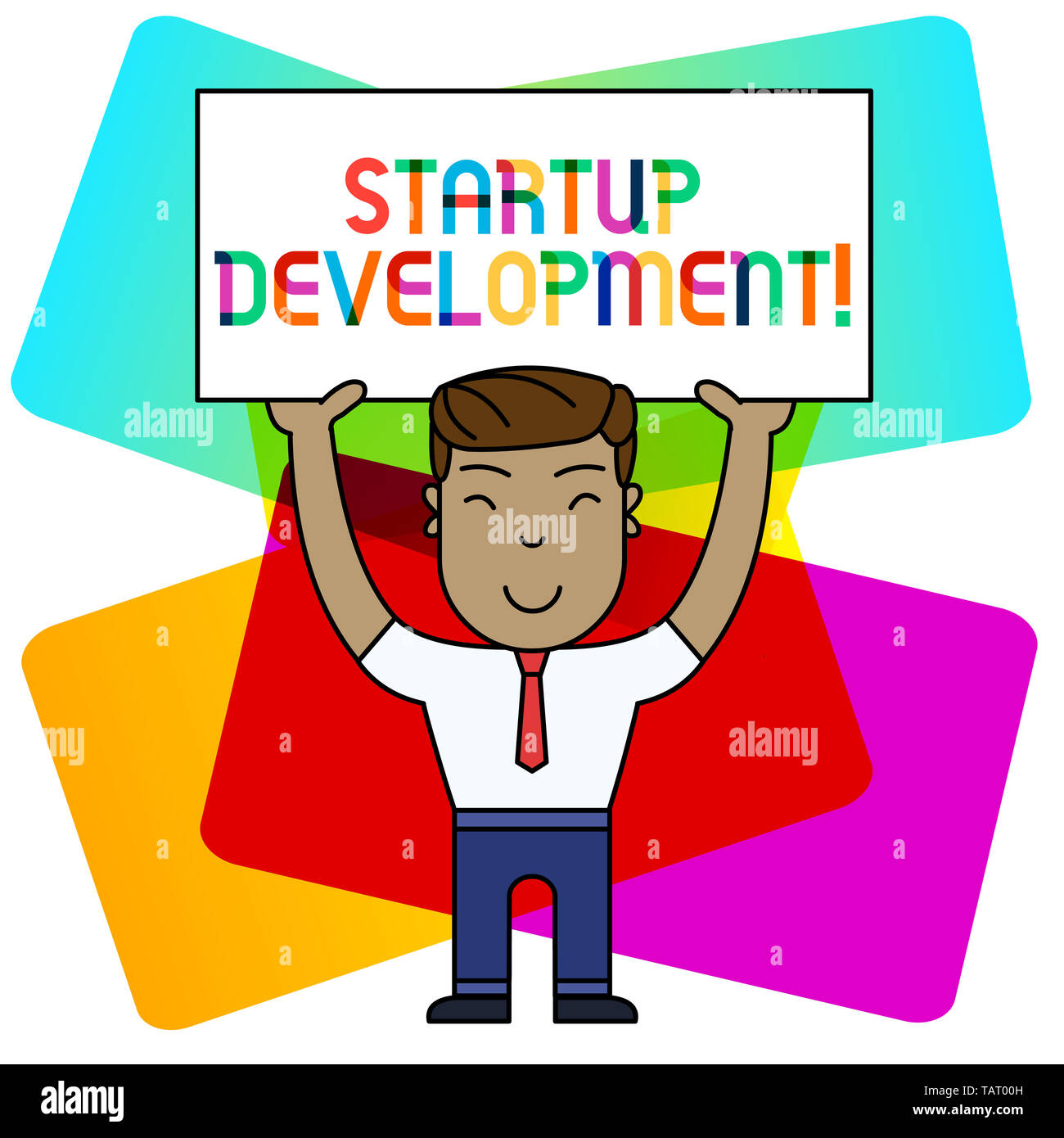 Konzeptionelle Hand schreiben Übersicht Start Entwicklung. Begriff Sinne effizient entwickeln und validieren skalierbare Geschäftsmodell Smily Mann Holdi Stockfoto