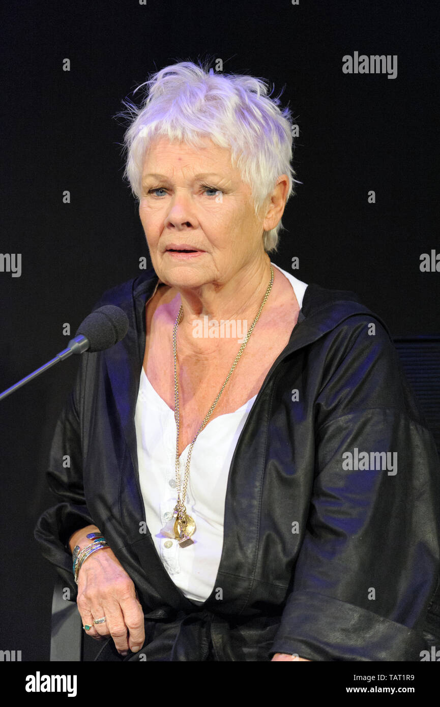 Englisch Film, Bühne und Schauspieler und Autor Dame Judi Dench am Cheltenham Literatur Festival, 12. Oktober 2014. Stockfoto