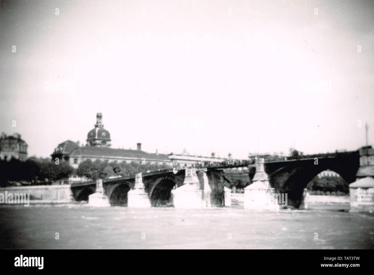 August 1944: Deutsche Truppen zerstören die Brücken in Lyon, Rhone, Frankreich Stockfoto