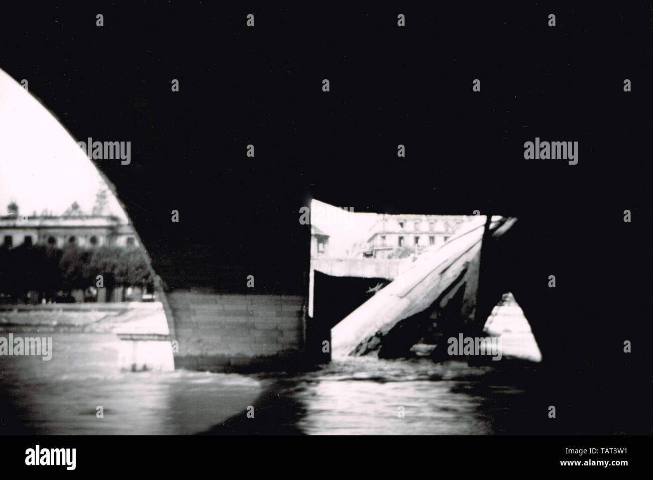 August 1944: Deutsche Truppen zerstören die Brücken in Lyon, Rhone, Frankreich Stockfoto