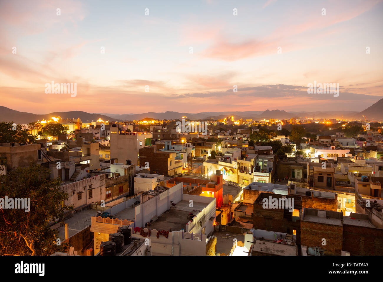 Schöne Nacht Udaipur Stockfoto