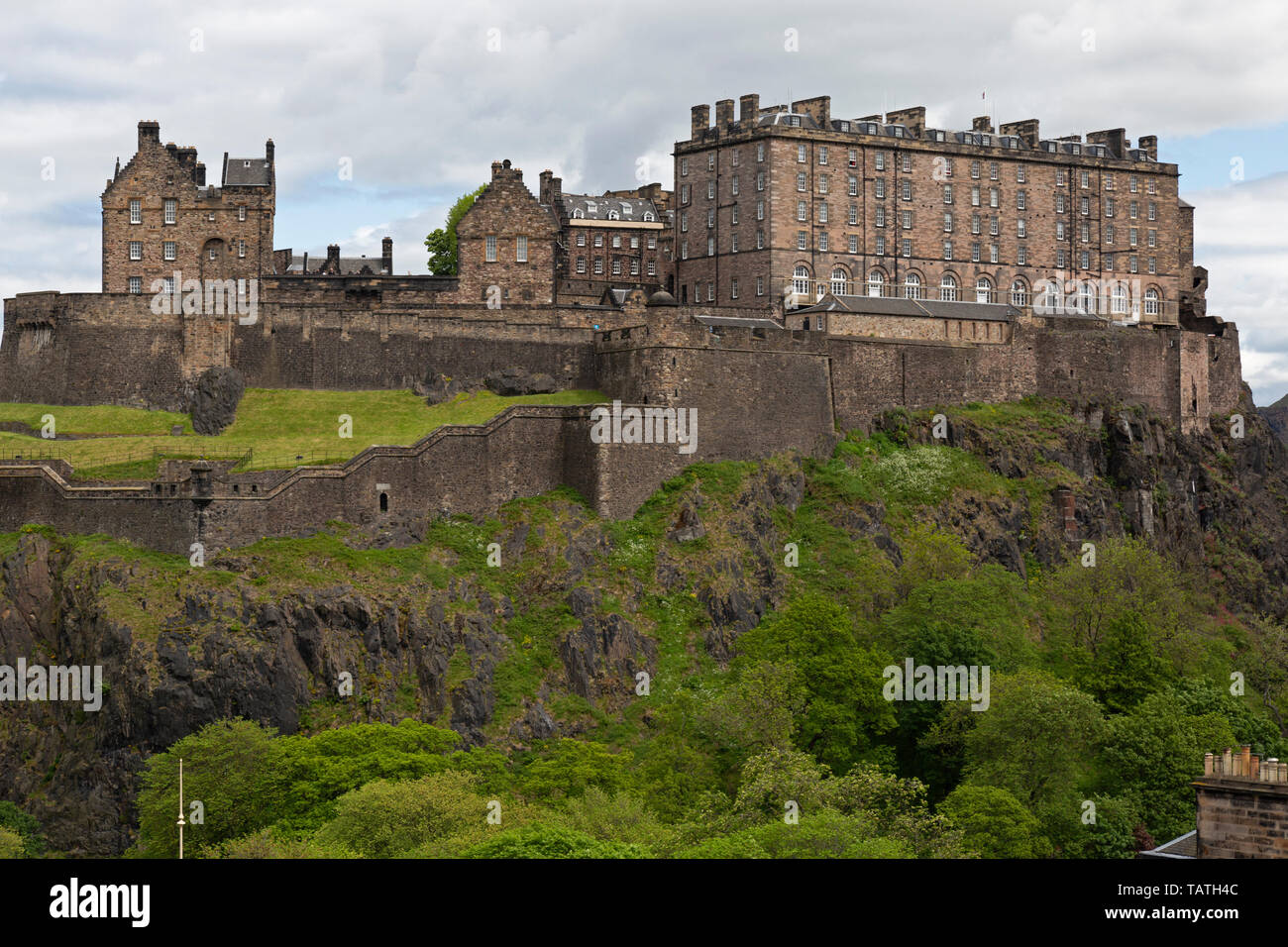 Blick auf die Burg von Edinburgh, Schottland. Stockfoto