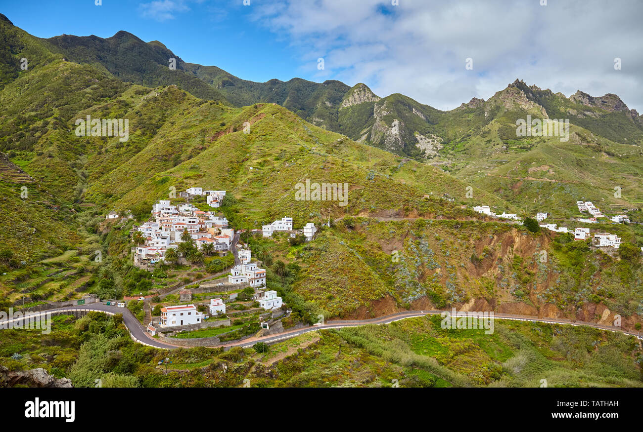 Ländliche Berglandschaft von taganana Dorf, Teneriffa, Spanien. Stockfoto