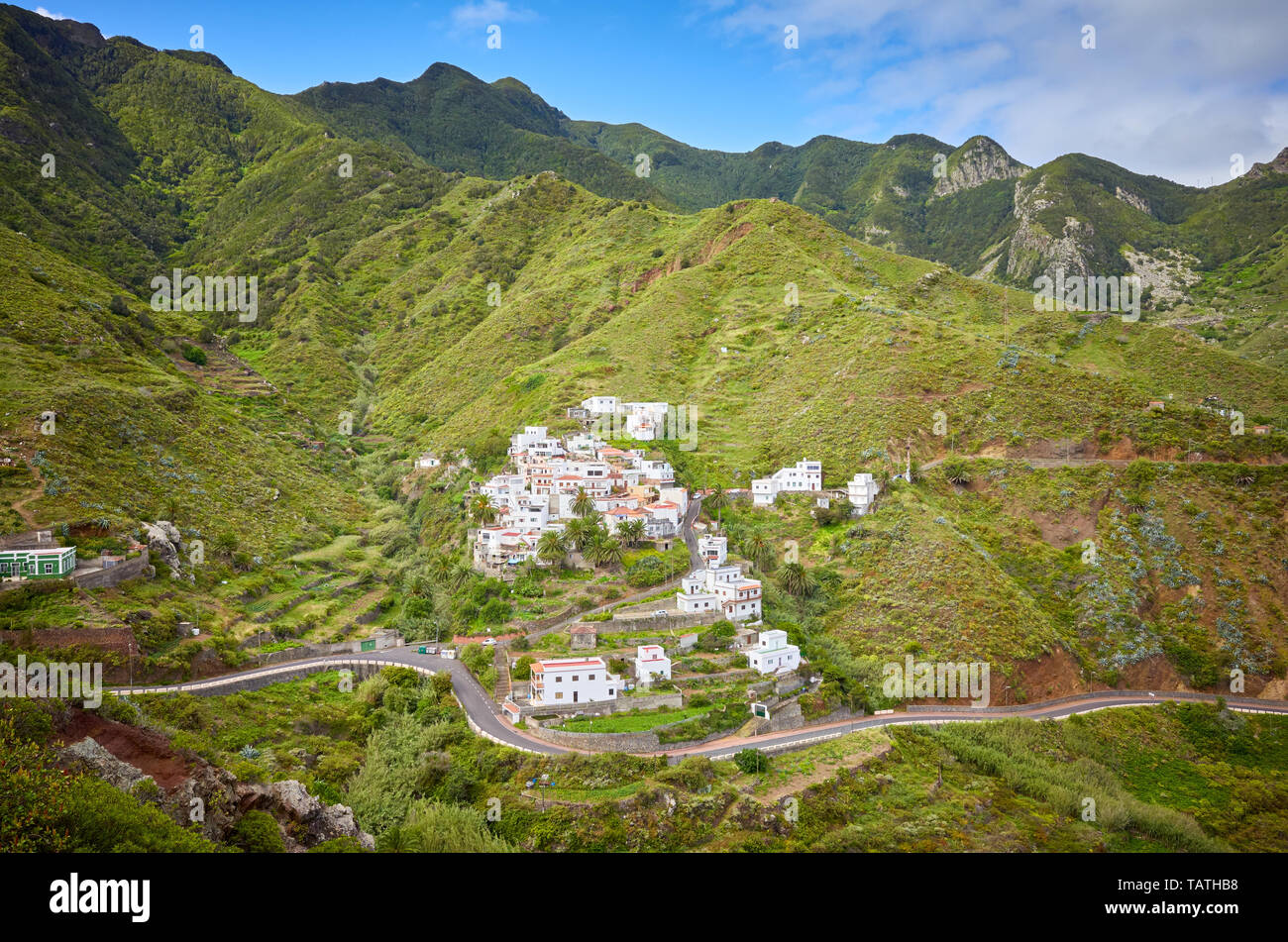 Ländliche Berglandschaft von taganana Dorf, Teneriffa, Spanien. Stockfoto