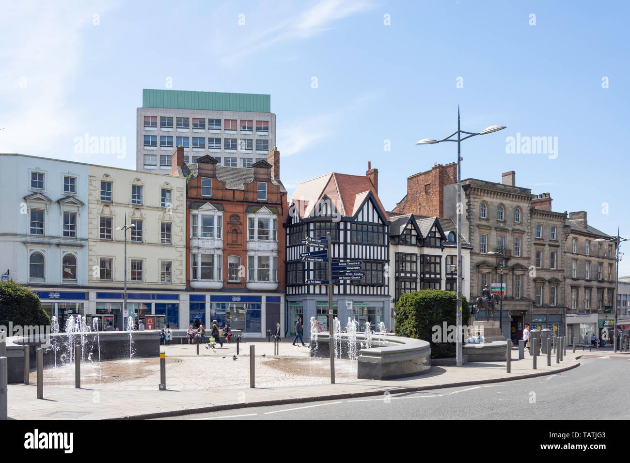 Queen Square, Wolverhampton, West Midlands, England, Großbritannien Stockfoto