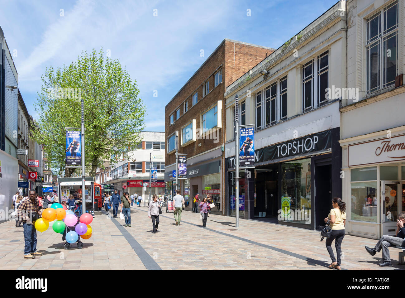 Fußgängerzone Dudley Street, Wolverhampton, West Midlands, England, Großbritannien Stockfoto