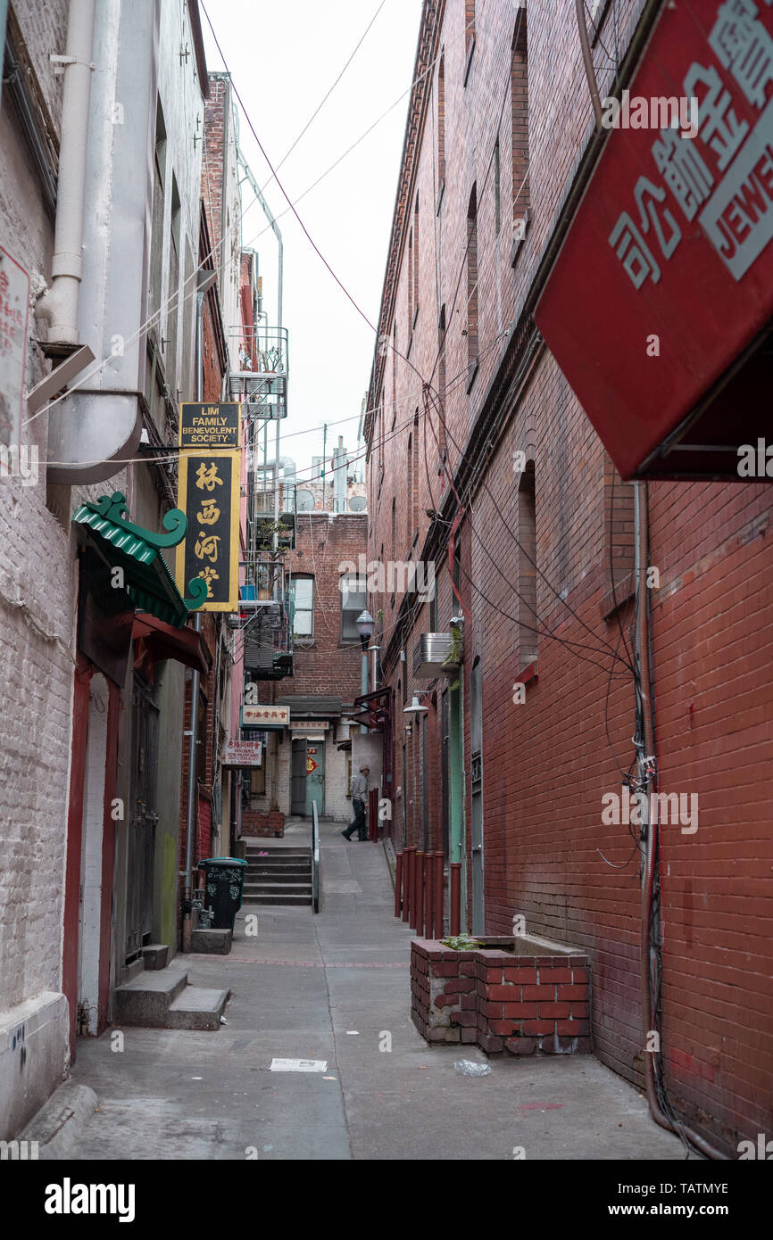 St. Louis Gasse in Chinatown, San Francisco, USA Stockfoto