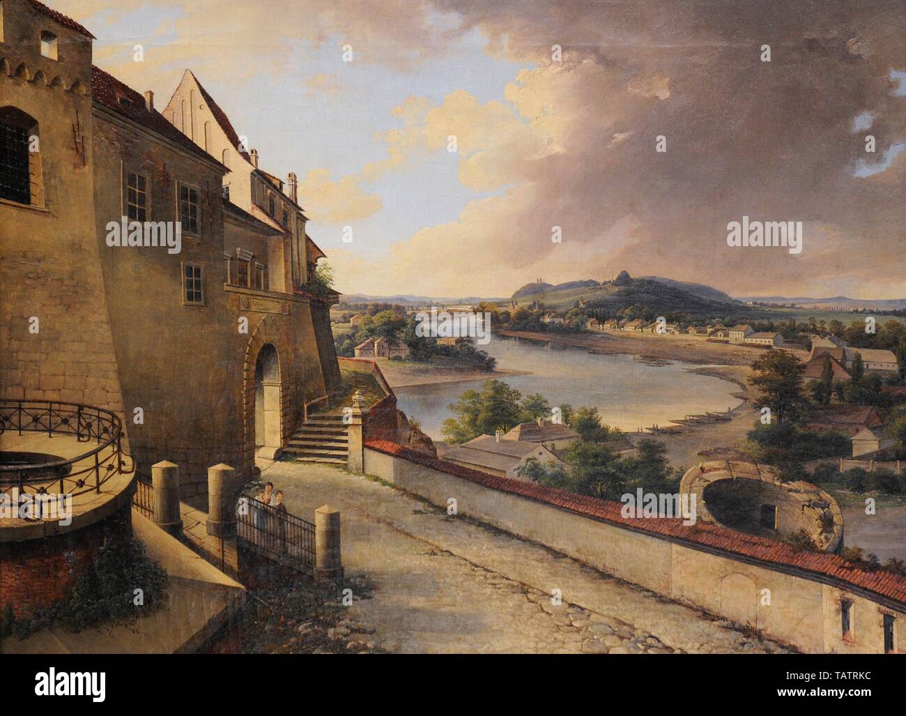 Aleksander Plonczynsky (1820-1858). Pintor polaco. Vista desde Wawel, 1848 (copia de la obra de Jan Nepomucen Glowacki). Galería de Arte Del Siglo XIX Polaco (Lonja de los Paños, Sukiennice). Museo Nacional de Cracovia. Polonia. Stockfoto