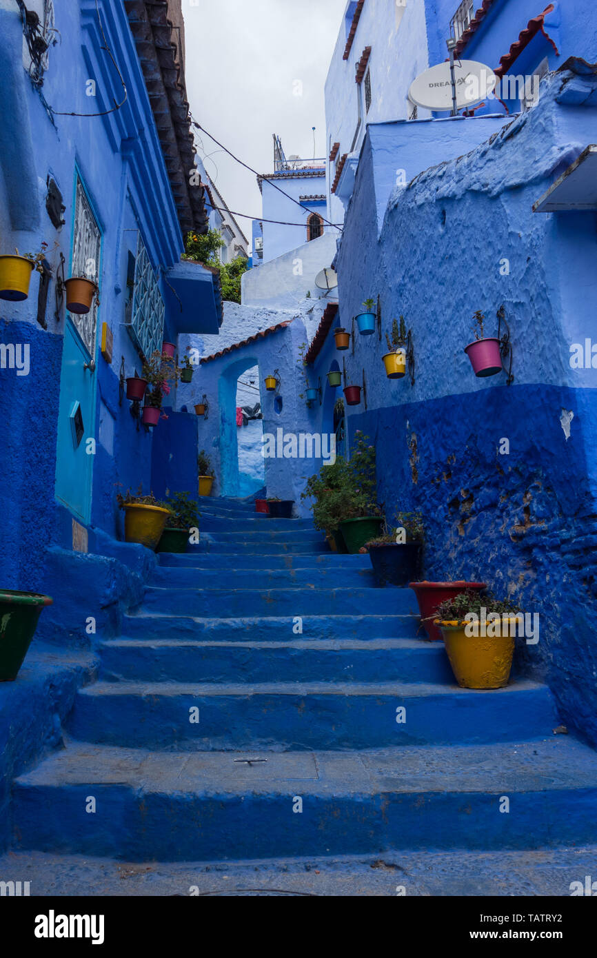 Traditionelle marokkanische architektonischen Details in den Straßen der Blauen Stadt, Chefchaouen, Marokko Stockfoto