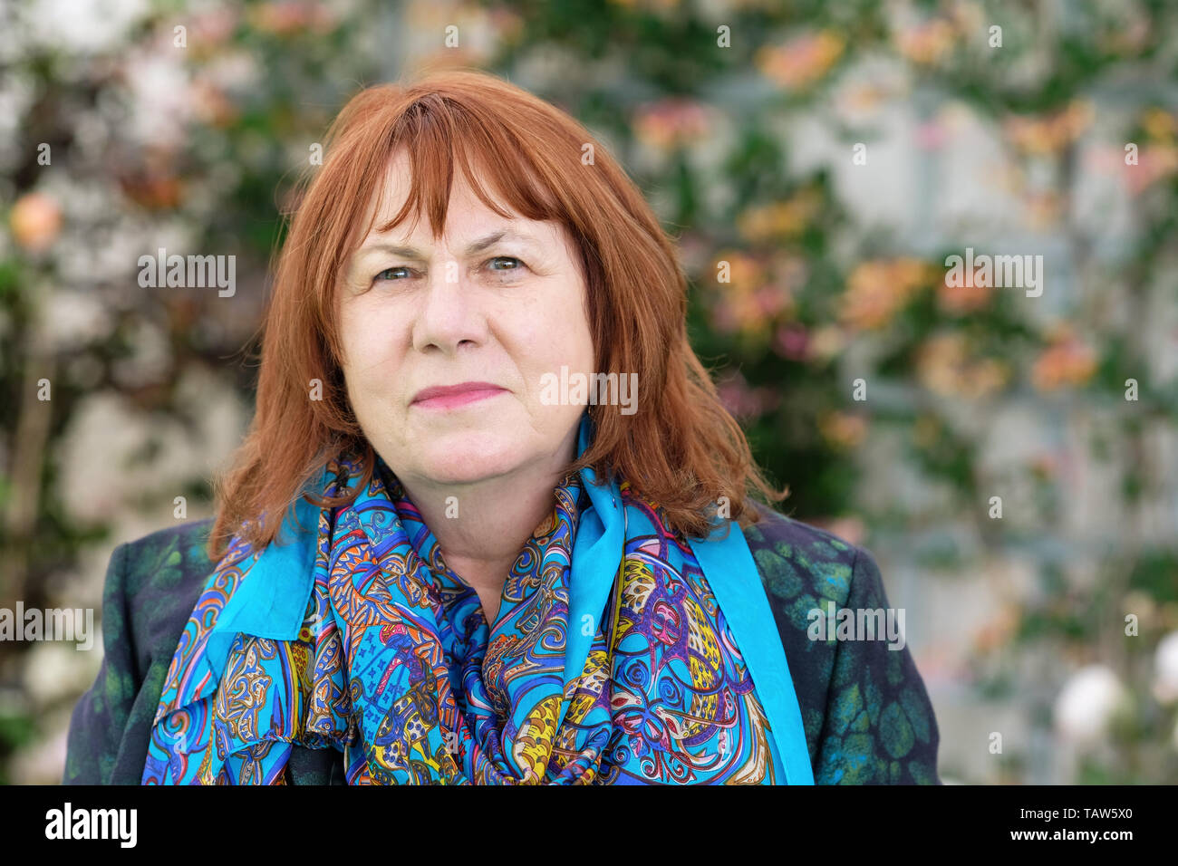 Hay Festival, Heu auf Wye, Powys, Wales, Großbritannien - Dienstag, den 28. Mai 2019 - Der Schriftsteller Linda Grant im Hay Festival über Ihr Buch eine fremde Stadt zu sprechen. Foto Steven Mai/Alamy leben Nachrichten Stockfoto