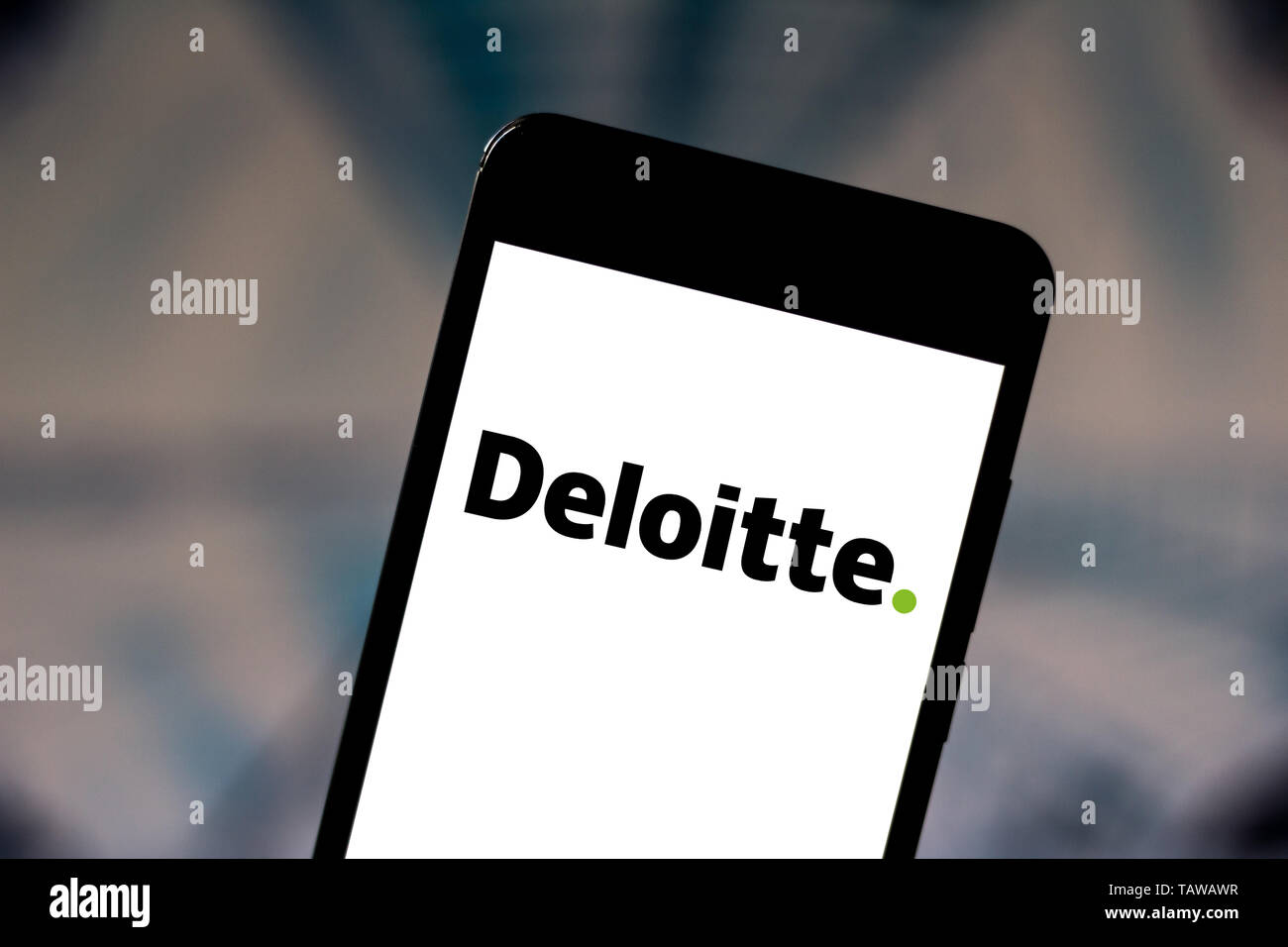 Brasilien. 28 Mai, 2019. In diesem Foto Illustration der Deloitte Touche Tohmatsu Limited Logo wird auf dem Smartphone angezeigt. Credit: Rafael Henrique/SOPA Images/ZUMA Draht/Alamy leben Nachrichten Stockfoto