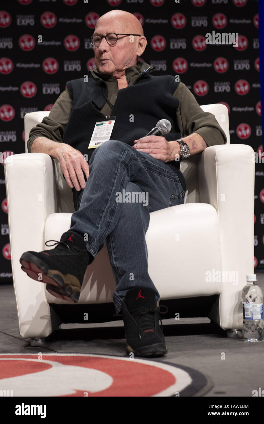 "Zurück in die Zukunft" warf Union in Calgary Comic- und Entertainment Expo gehalten an der BMO Center Mit: James Tolkan Wo: Calgary, Kanada, wenn: 26 Apr 2019 Credit: WENN.com Stockfoto