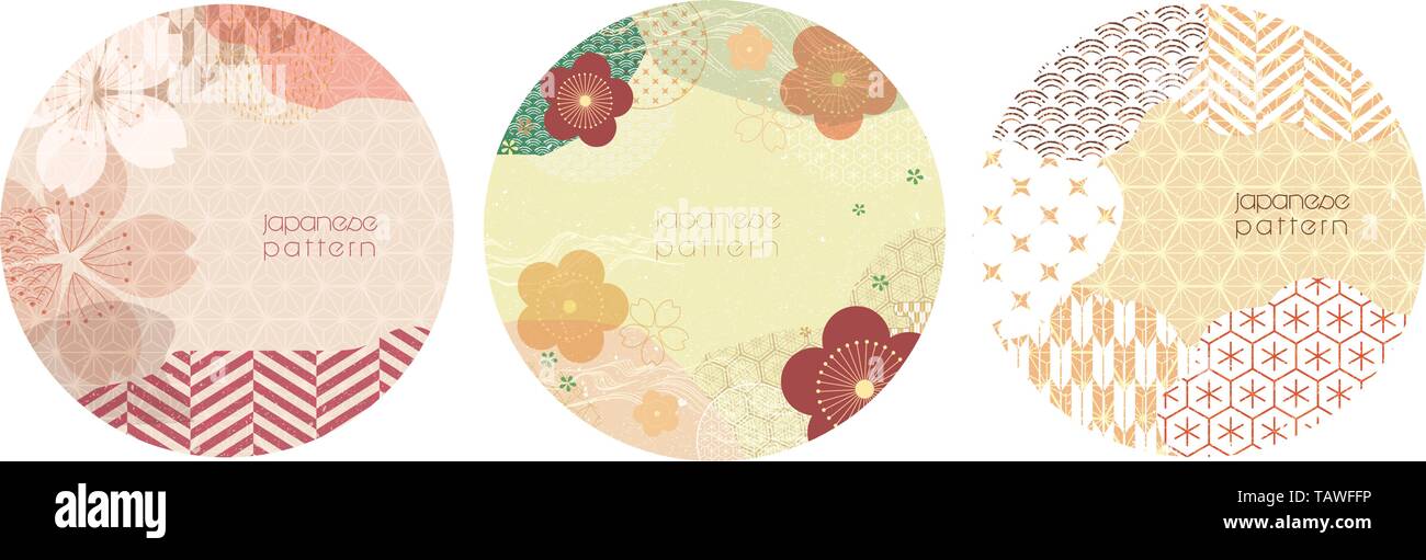 Cherry Blossom Hintergrund Vektor. Japanische Muster mit grunge Textur. Geometrische Vorlage. Stock Vektor