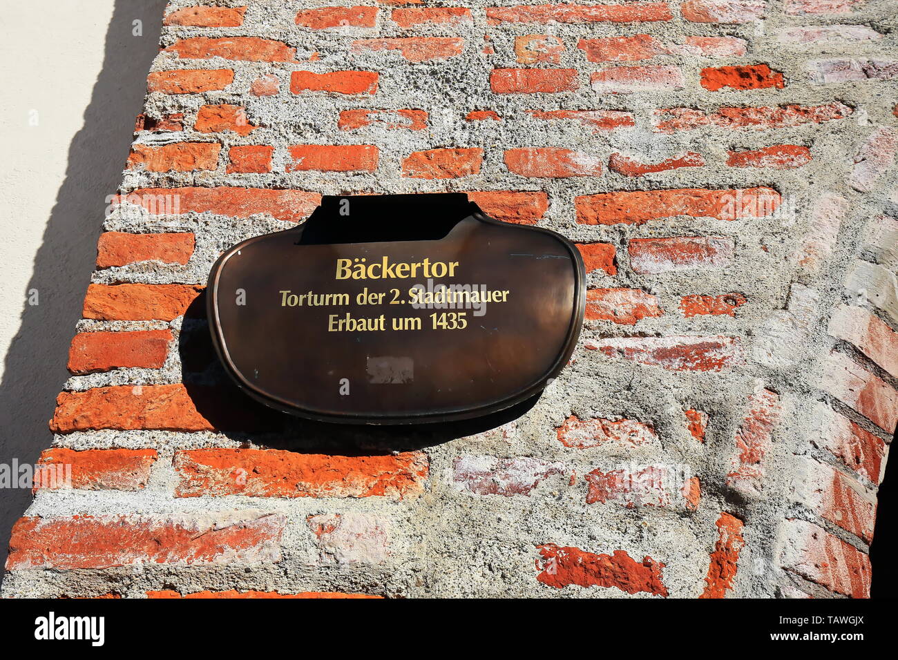 Bäckertor Wahrzeichen von Landsberg am Lech Stockfoto